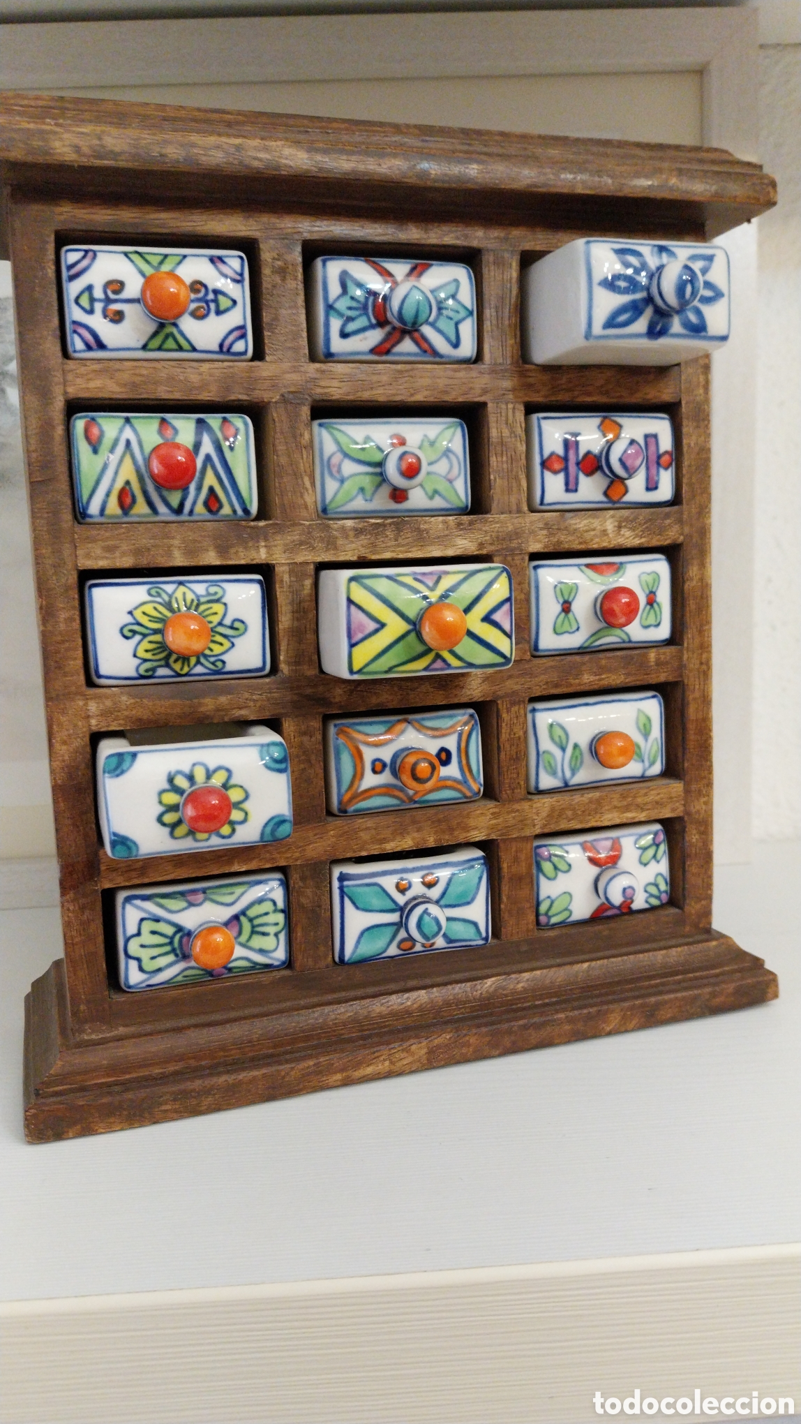 Vintage: Mueble miniatura madera y ceramica - Foto 3