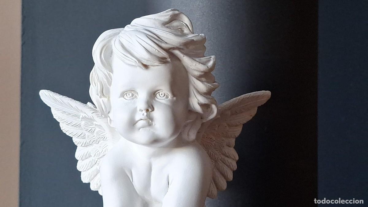 Vintage: Gran &Aacute;ngel Querub&iacute;n Escayola 30,00 cm. de alto.