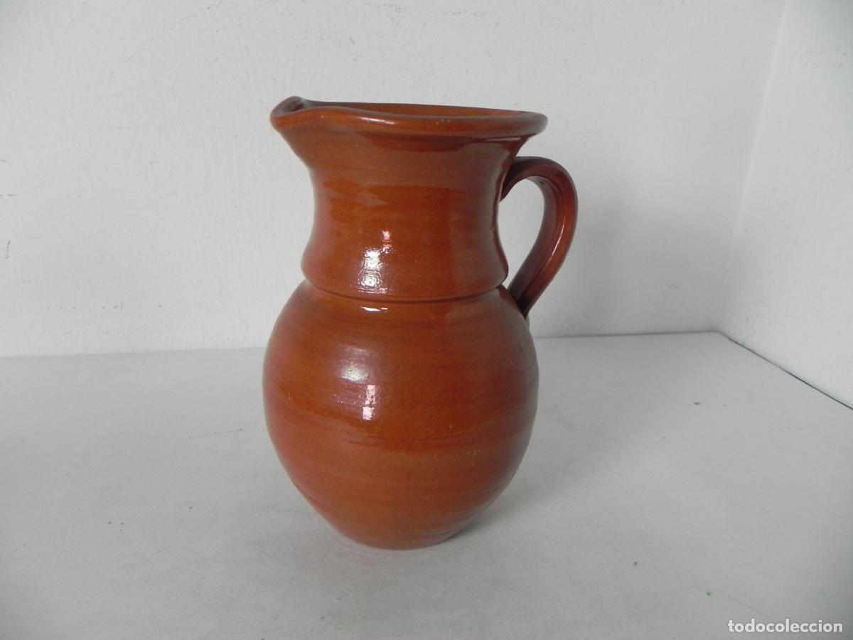 Vintage: JARRA DE VINO DE ARCILLA ESMALTADA MEDIDAS APROX. 16 cm. DE ALTO DIAMETRO DE LA BOCA 10,1 cm.