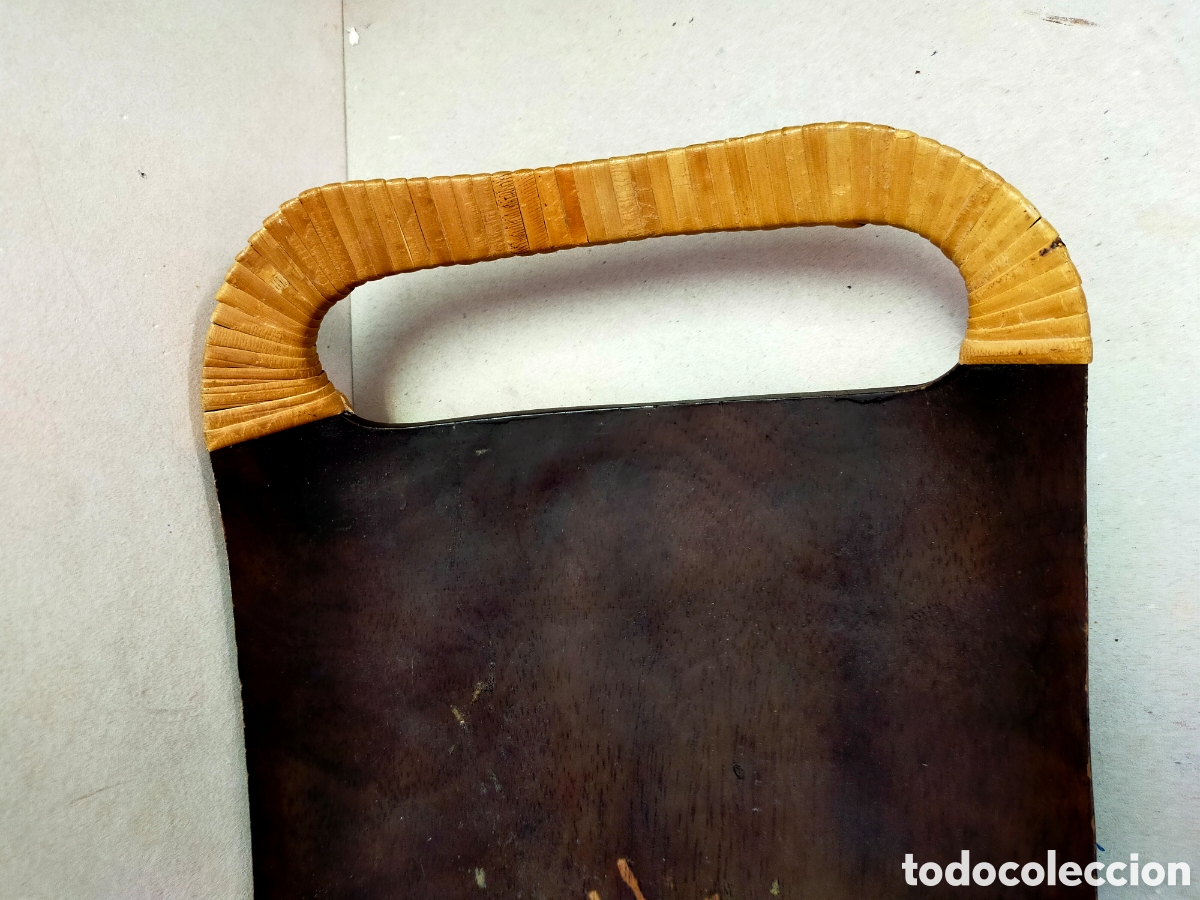 Vintage: BANDEJA DE MADERA. 2 ASAS. - Foto 4