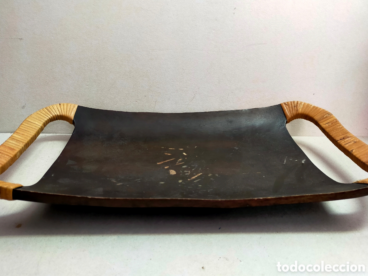 Vintage: BANDEJA DE MADERA. 2 ASAS. - Foto 7