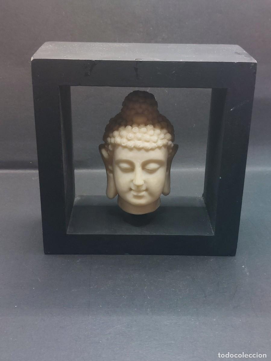 Vintage: CABEZA DE BUDA EN SOPORTE DE MADERA - Foto 1