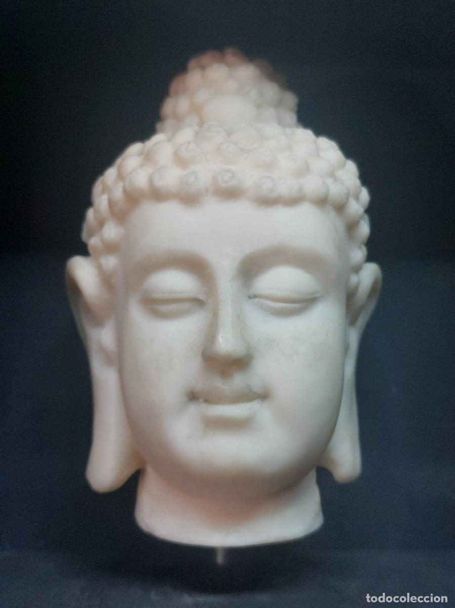 Vintage: CABEZA DE BUDA EN SOPORTE DE MADERA - Foto 5
