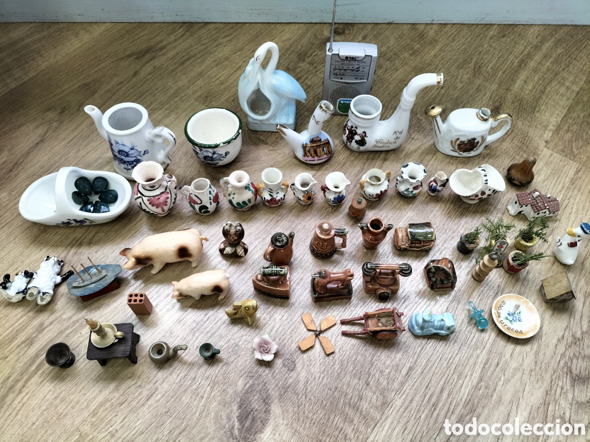 Vintage: Lote de figuras antiguas peque&ntilde;as de cer&aacute;mica