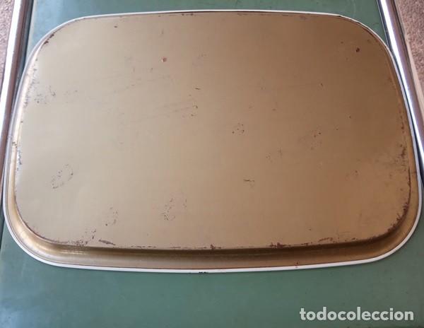 Vintage: Bandeja met&aacute;lica con un mapa de Francia con quesos - Foto 2