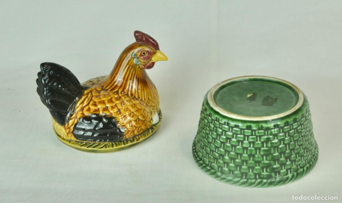Vintage: Huevera forma de gallina base verde - Foto 10