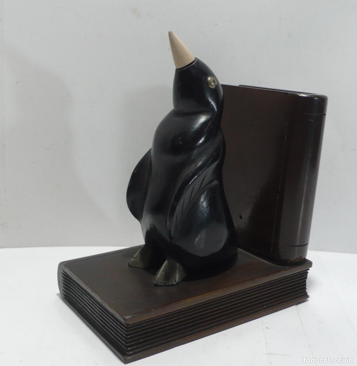Vintage: TALLA DE PINGUINO EN MADERA - Foto 1