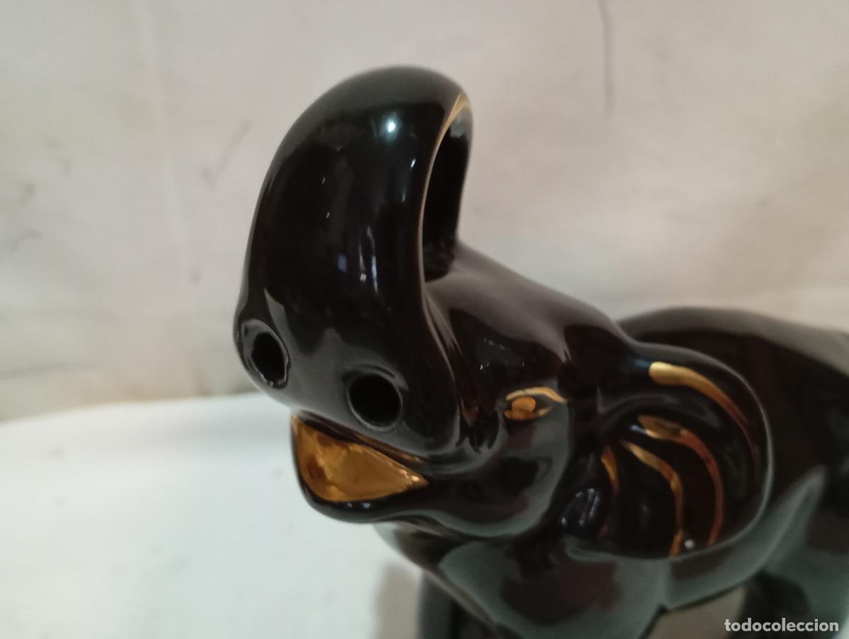 Vintage: elefante de ceramica negra - Foto 2