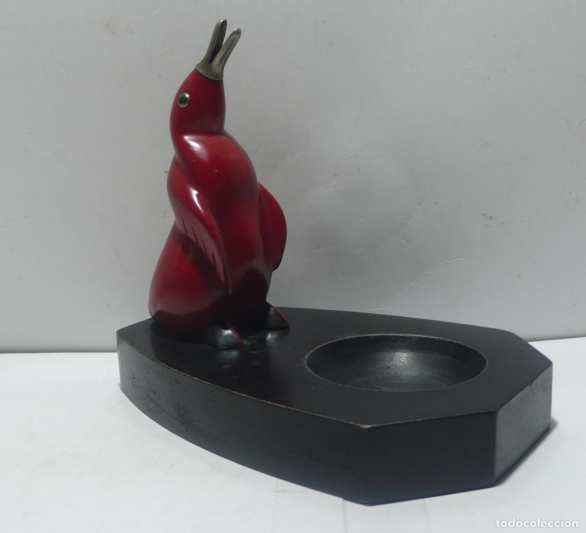Vintage: DEPOSE EN MADERA CON UN PINGUINO - Foto 2