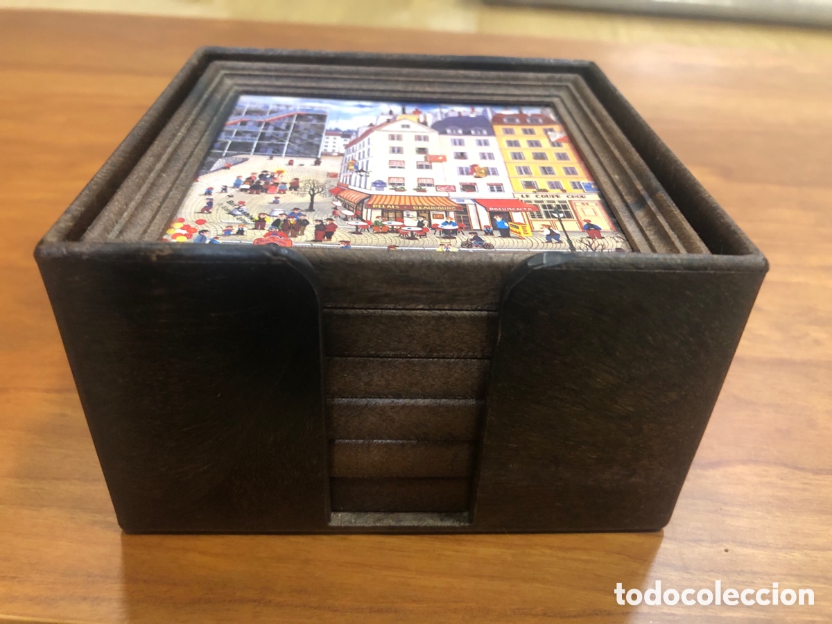 Vintage: Posavasos Par&iacute;s set de 6 con caja - Foto 2