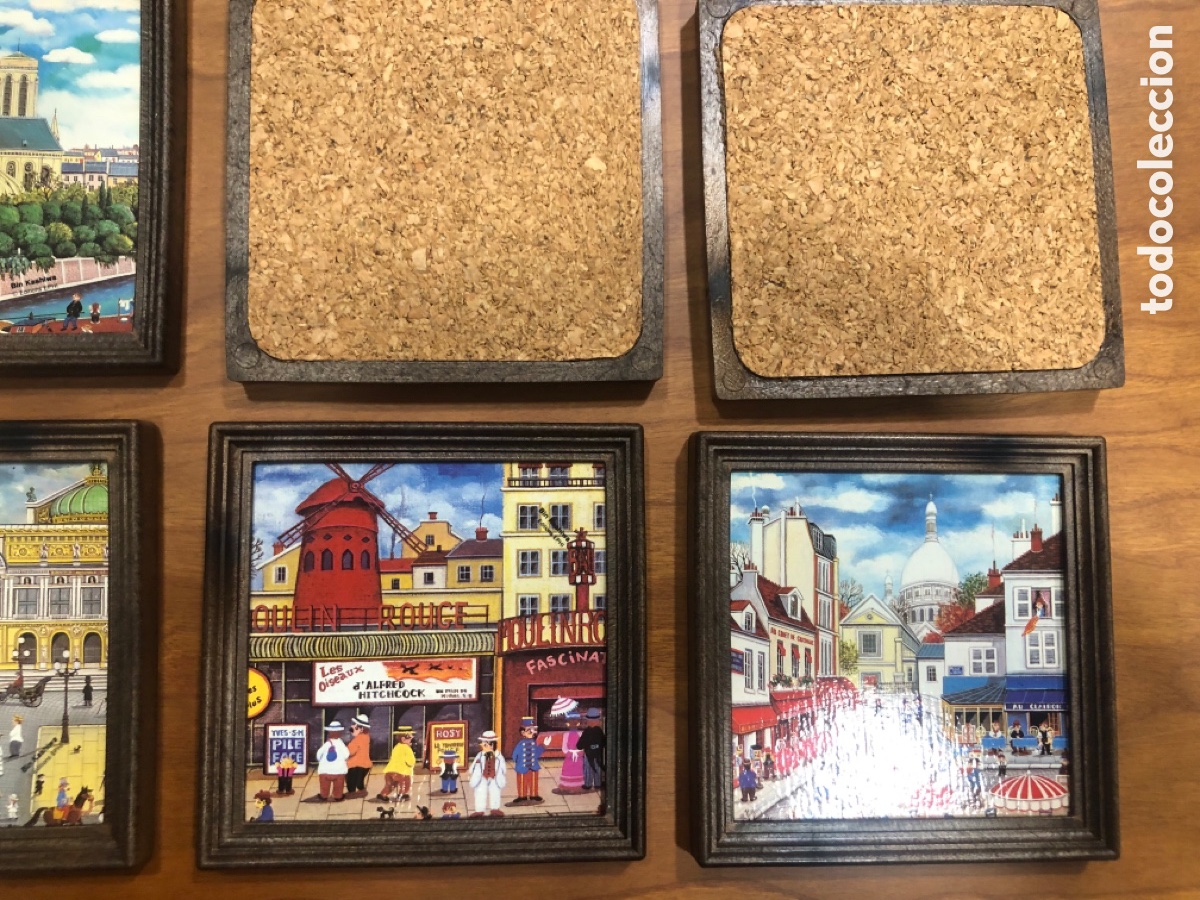 Vintage: Posavasos Par&iacute;s set de 6 con caja - Foto 3