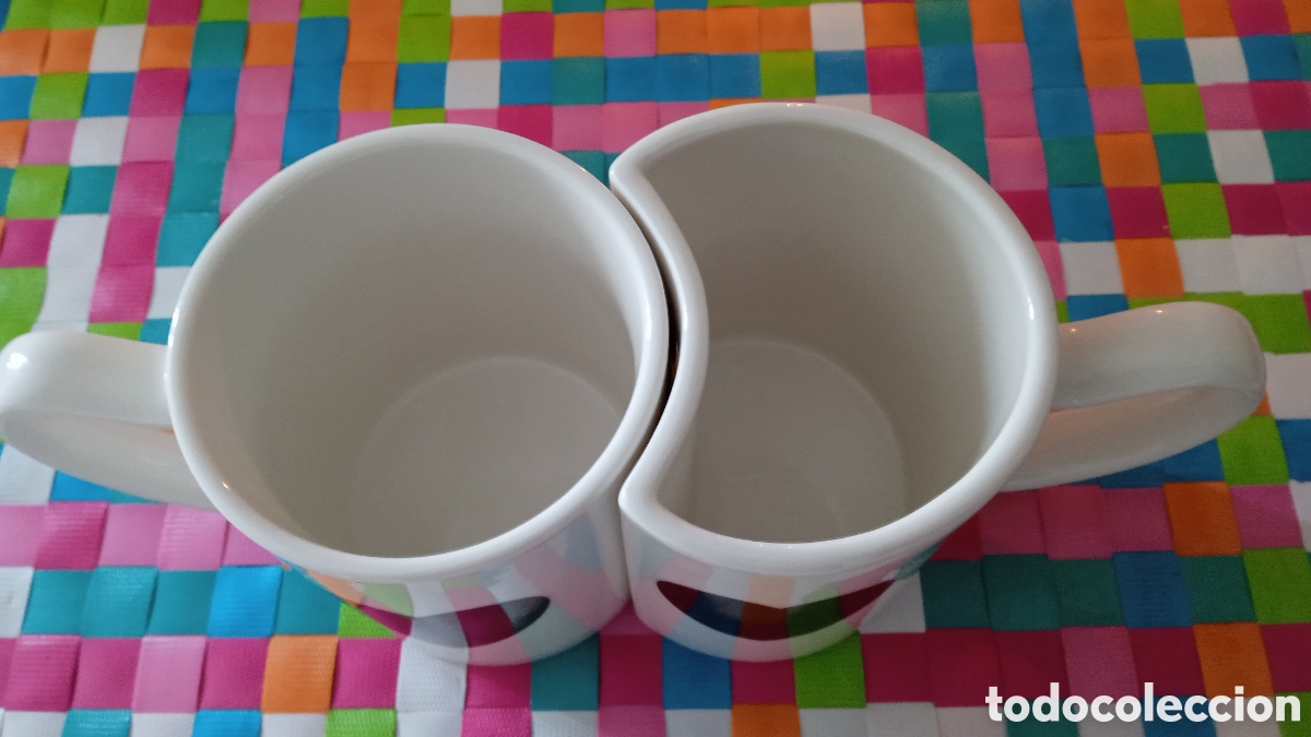 Vintage: Tazas complementarias con dibujo coraz&oacute;n. - Foto 3