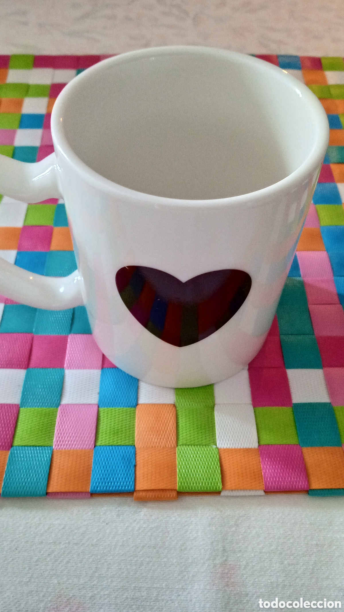Vintage: Tazas complementarias con dibujo coraz&oacute;n. - Foto 4