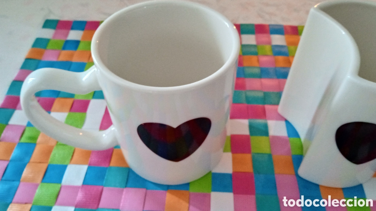 Vintage: Tazas complementarias con dibujo coraz&oacute;n. - Foto 7