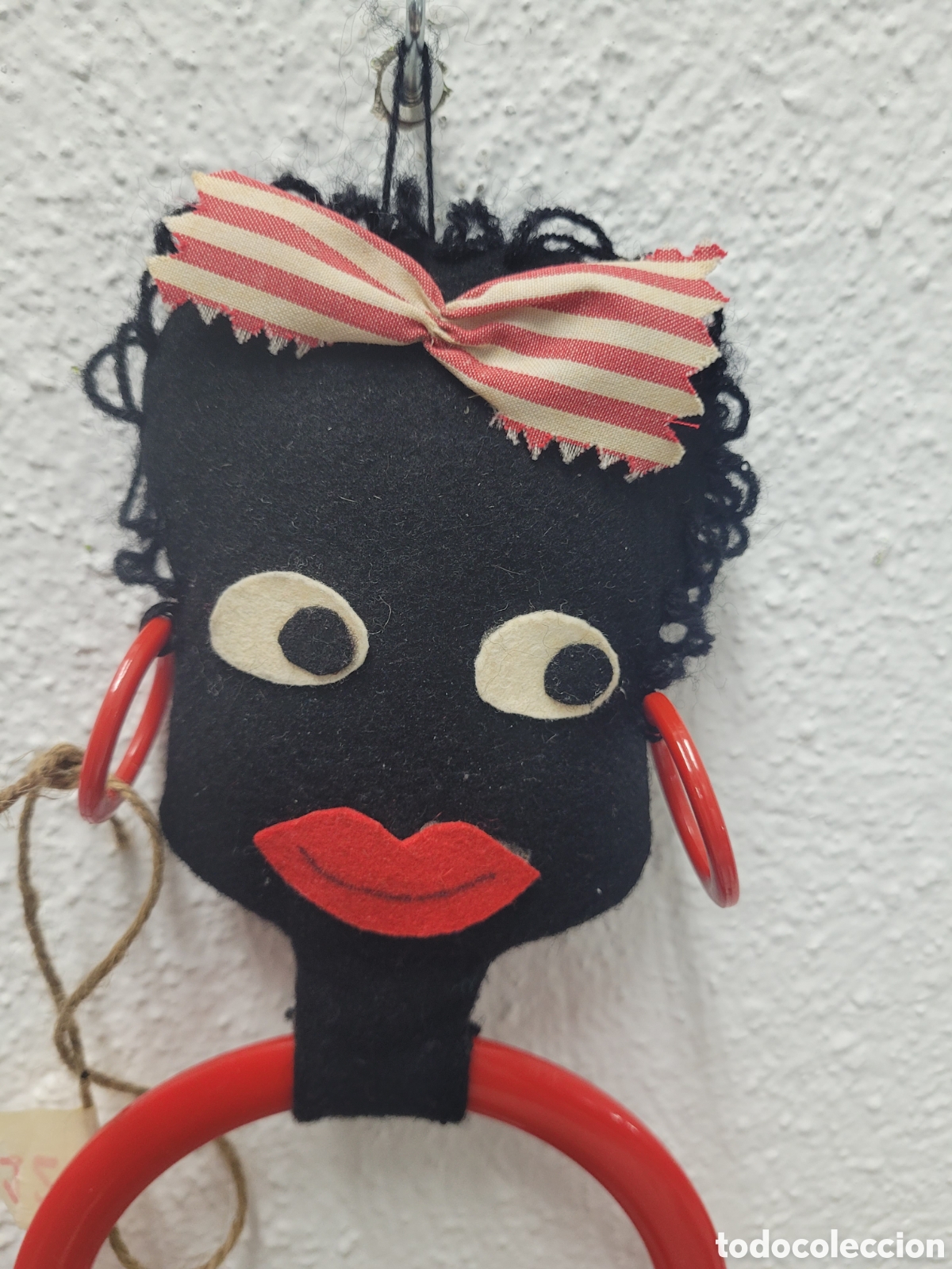 Vintage: Antiguo colgador cara de chica negra