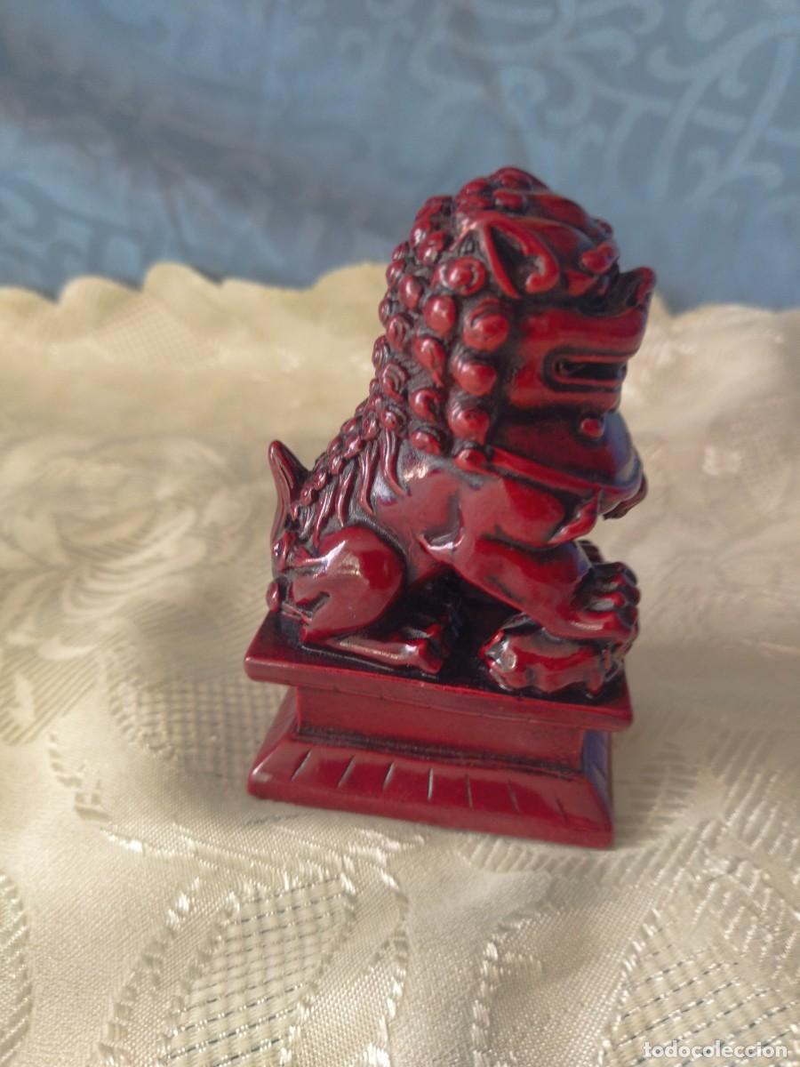 Vintage: Bonito perro de f&oacute; drag&oacute;n protector chino de resina. - Foto 1