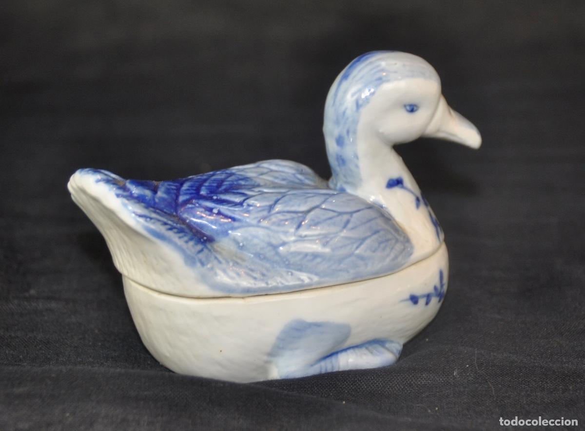 Vintage: Pato caja en azul y blanco - Foto 2