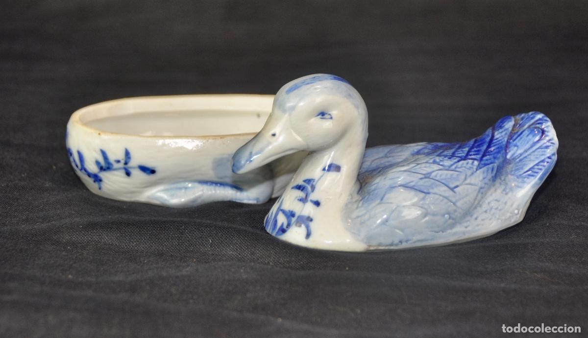 Vintage: Pato caja en azul y blanco - Foto 3