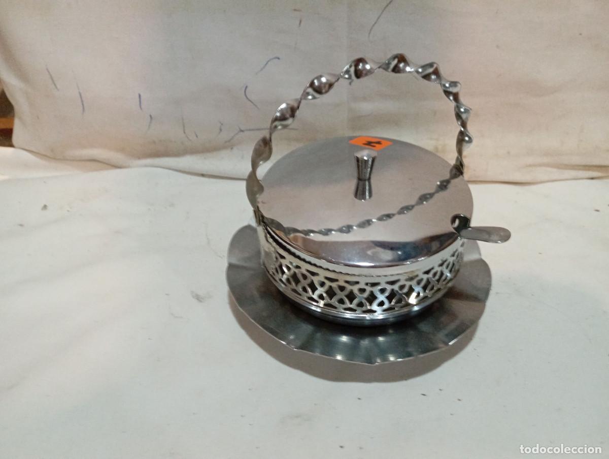 Vintage: azucarero de metal plateado - Foto 1