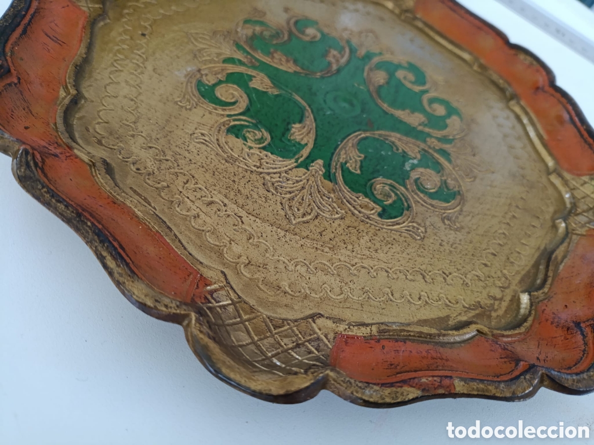 Vintage: Antigua bandeja Florentina - Foto 2