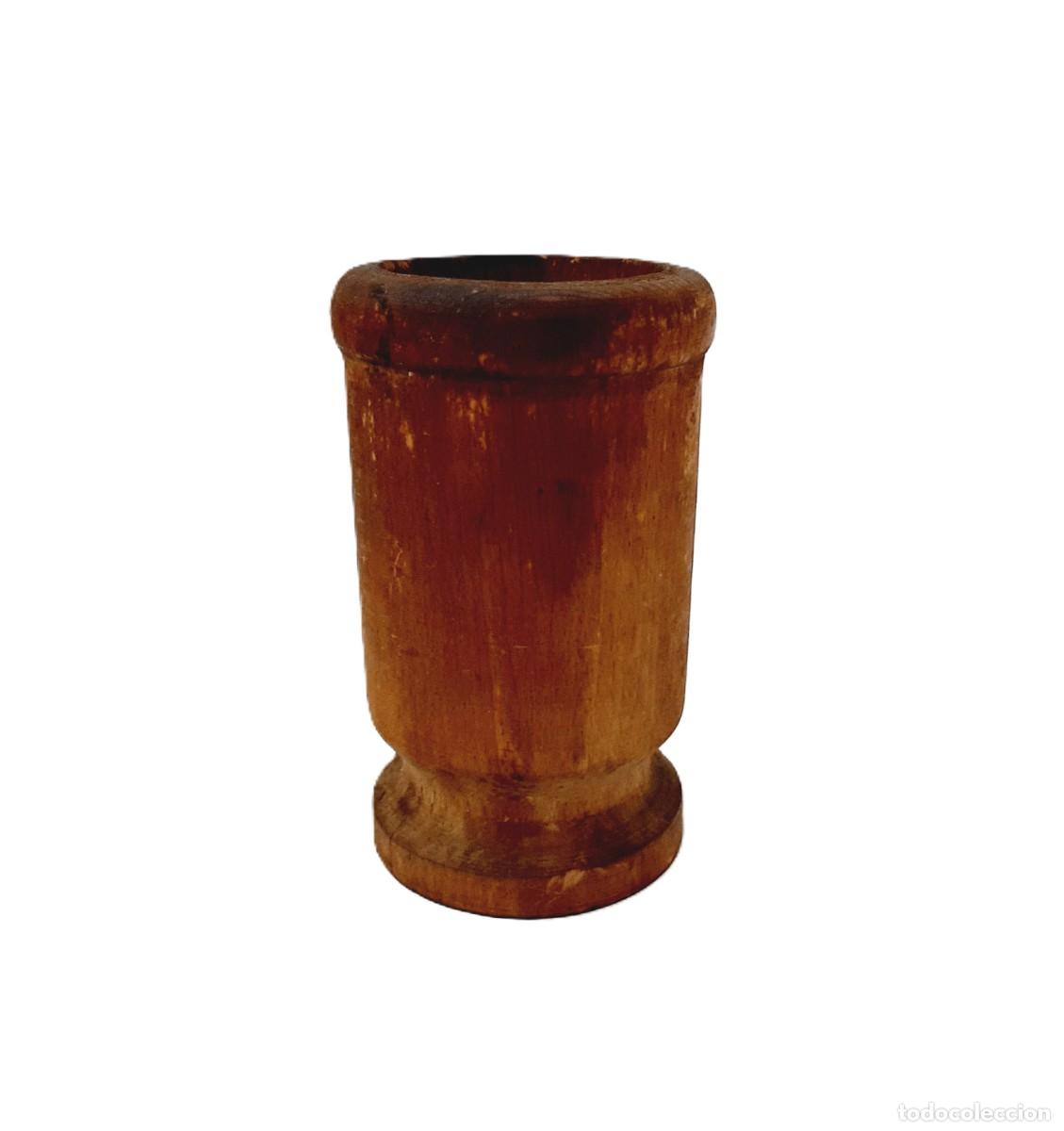 Vintage: Taza de madera vintage de 13 cm de alto con encanto r&uacute;stico y vintage (1.4)