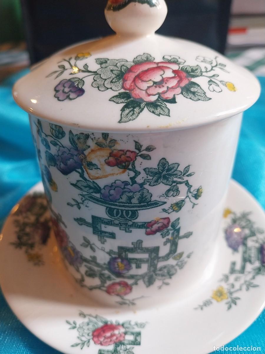 Vintage: Preciosa azucarera porcelana Crown Ducal