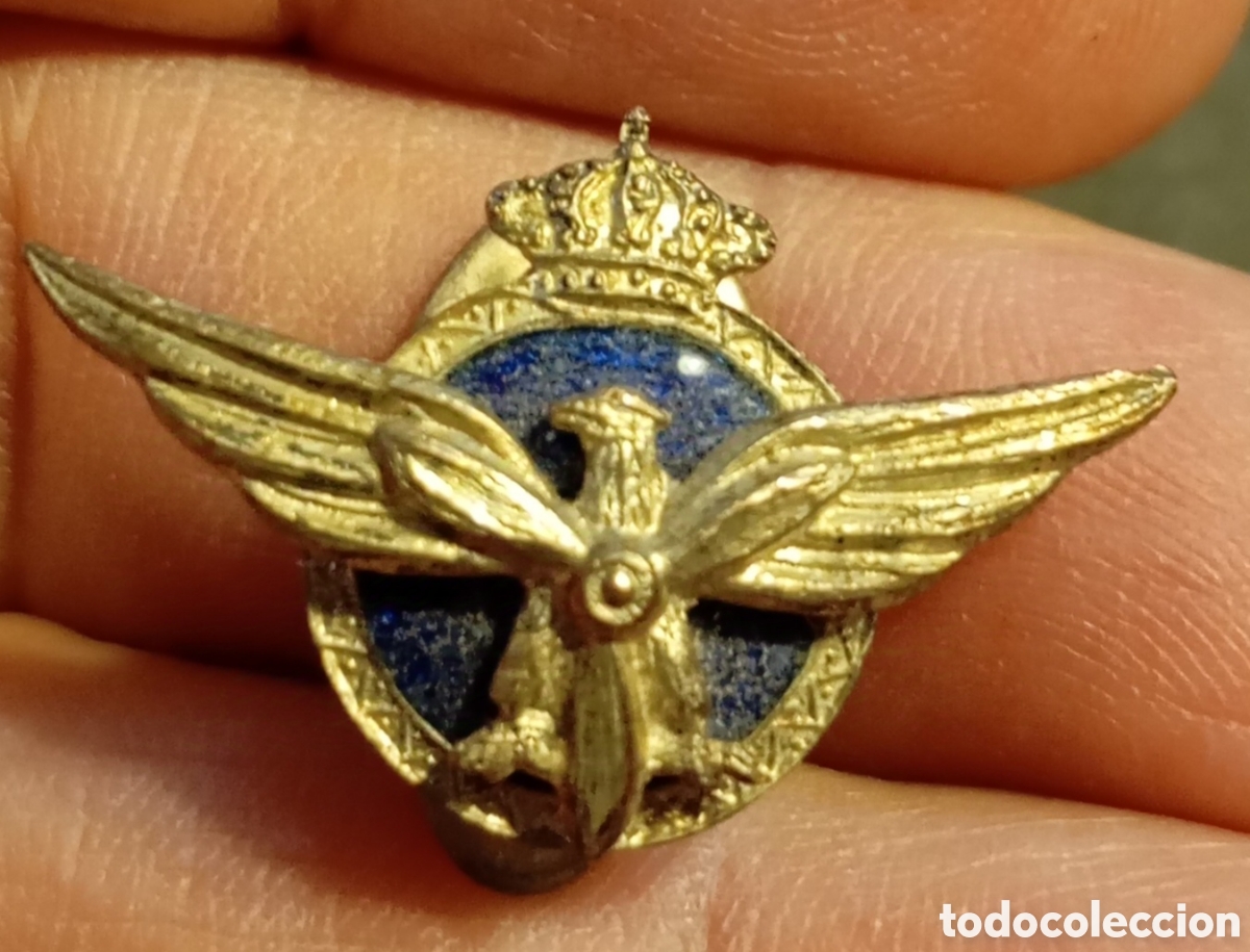 Vintage: Peque&ntilde;a Antigua insignia de solapa original de piloto de avi&oacute;n comercial