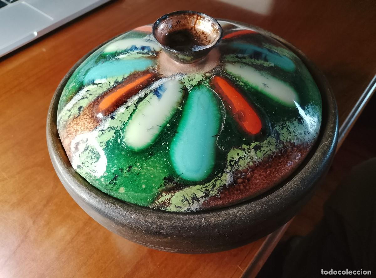 Vintage: Bol de madera con tapa esmaltada - Foto 1