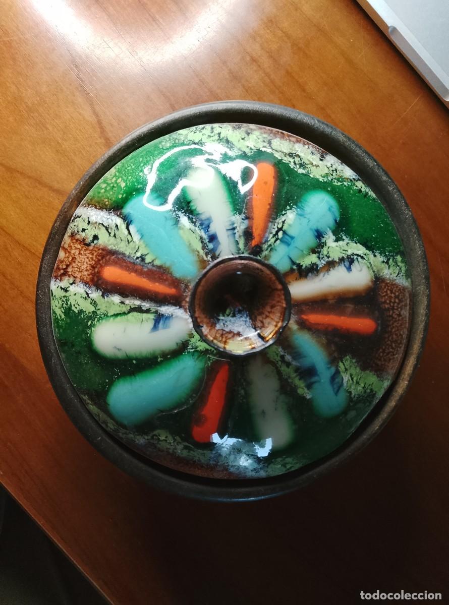 Vintage: Bol de madera con tapa esmaltada - Foto 2
