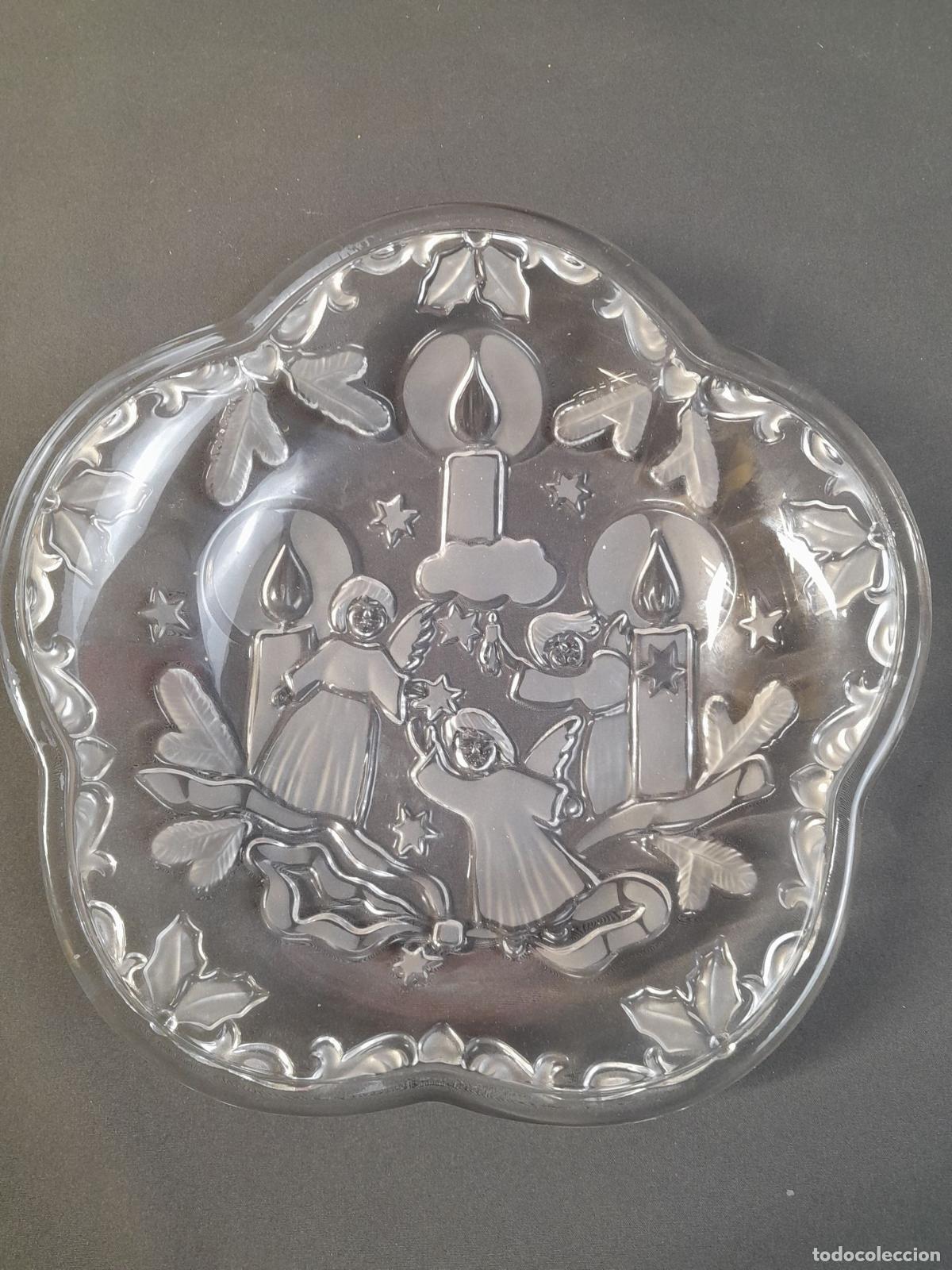 Vintage: CENTRO DE MESA NAVIDE&Ntilde;O DE CRISTAL. DISH WALTERGLAS. GERMANY. - Foto 5