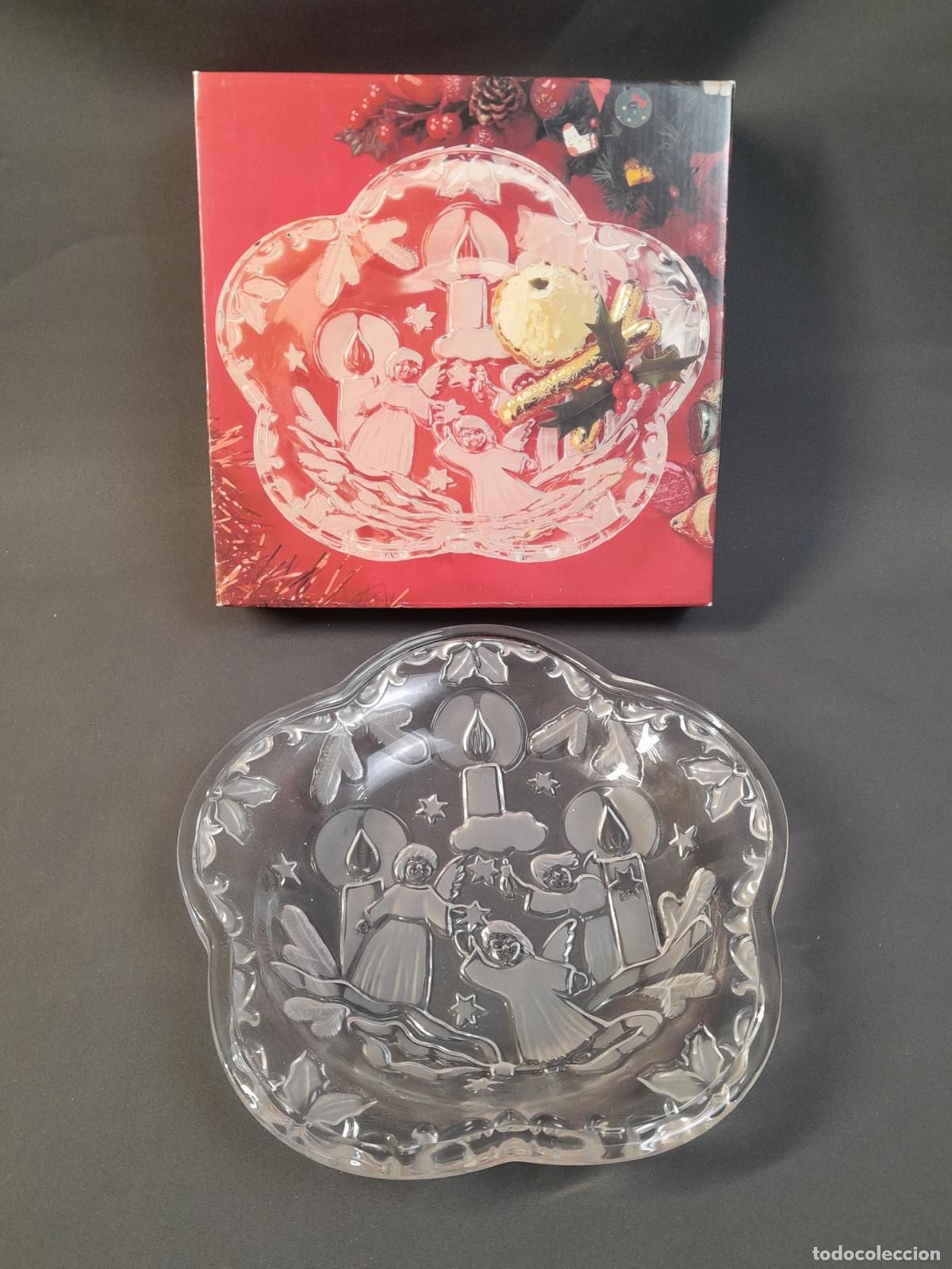 Vintage: CENTRO DE MESA NAVIDE&Ntilde;O DE CRISTAL. DISH WALTERGLAS. GERMANY. - Foto 1