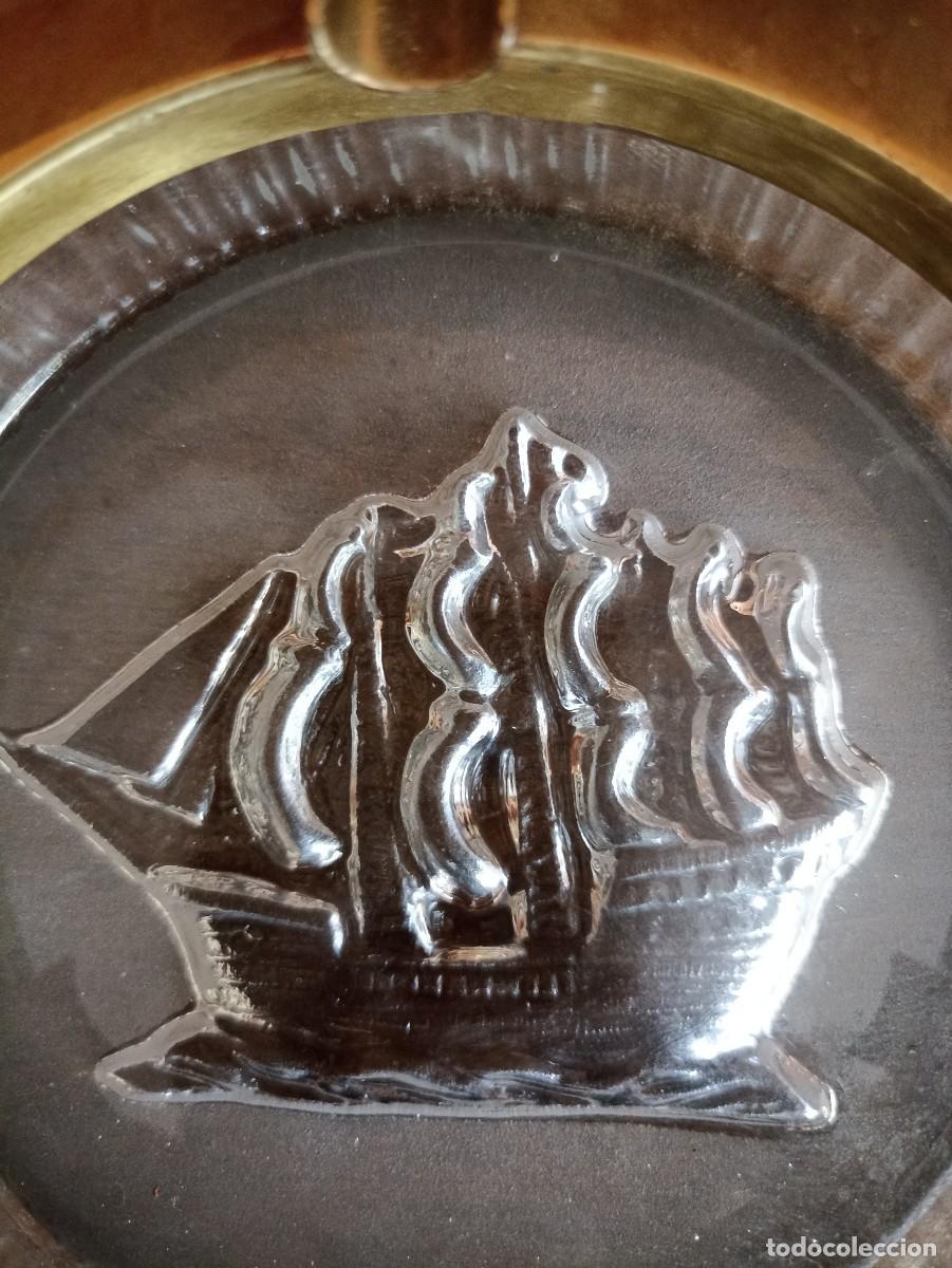 Vintage: CENICERO CRISTAL TIM&Oacute;N BARCO - Foto 2