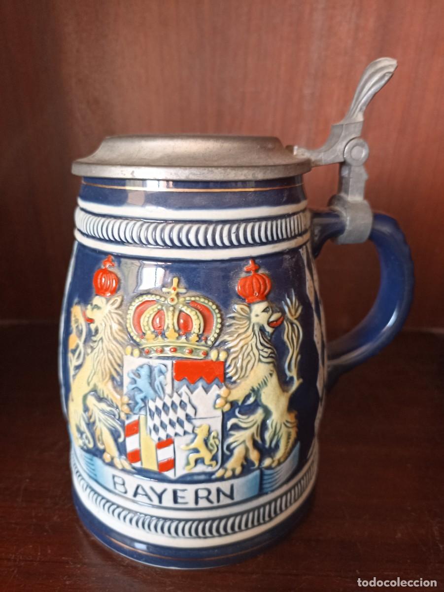 Vintage: JARRA CERVEZA CON TAPA BAYERN - Foto 1
