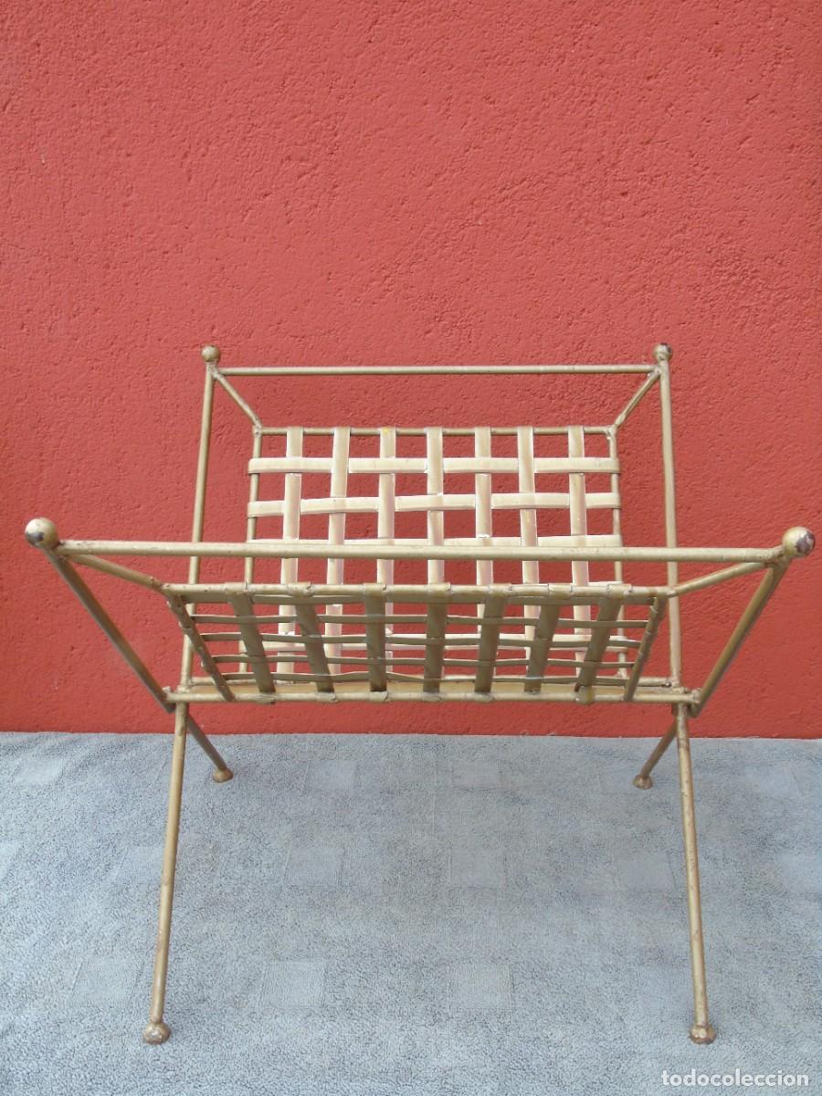 Vintage: REVISTERO DE HIERRO DORADO. PLEGABLE. - Foto 5