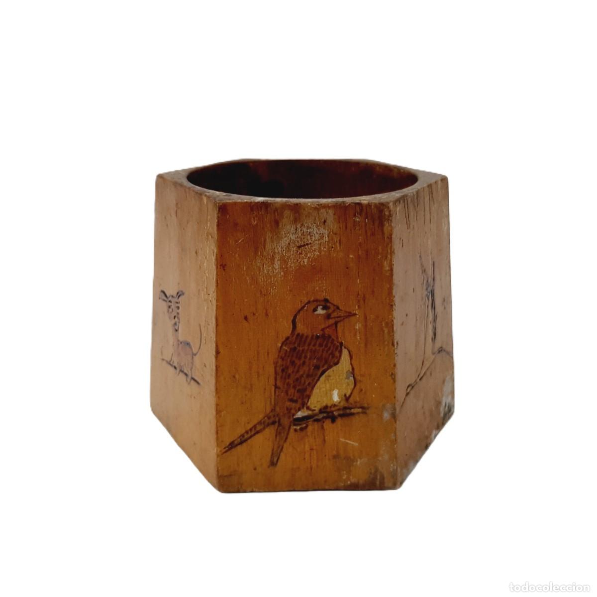 Vintage: Taza de madera hexagonal vintage (11.5) - Foto 3