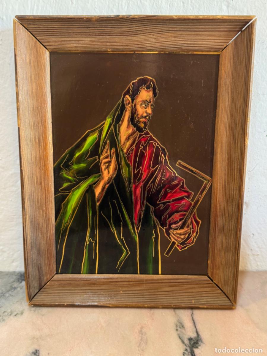 Vintage: CUADRO EN COBRE DE EL APOSTOL SANTO TOMAS - Foto 1