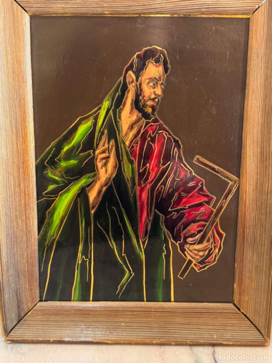 Vintage: CUADRO EN COBRE DE EL APOSTOL SANTO TOMAS - Foto 2