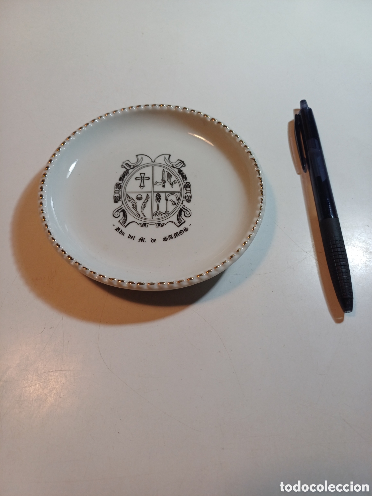 Vintage: Recuerdo Monasterio de Samos plato 12 cm di&aacute;metro - Foto 2