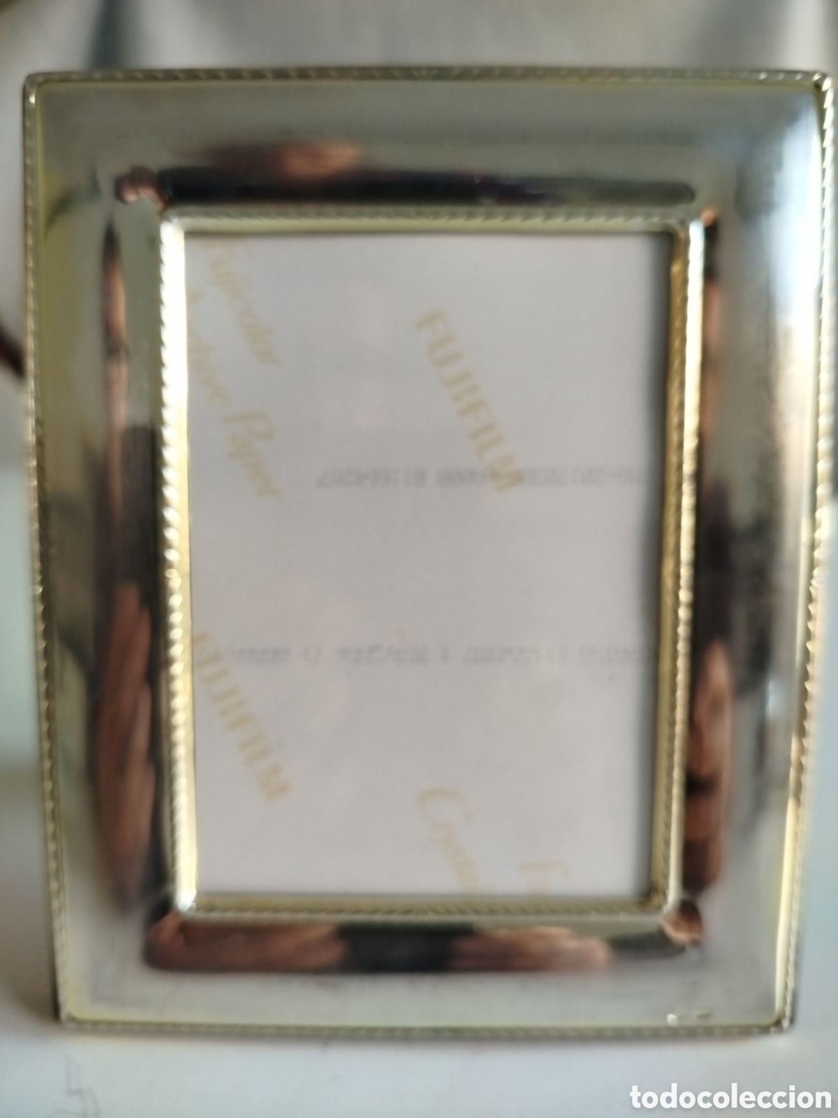 Vintage: Portafotos de plata 925 con trasera de madera