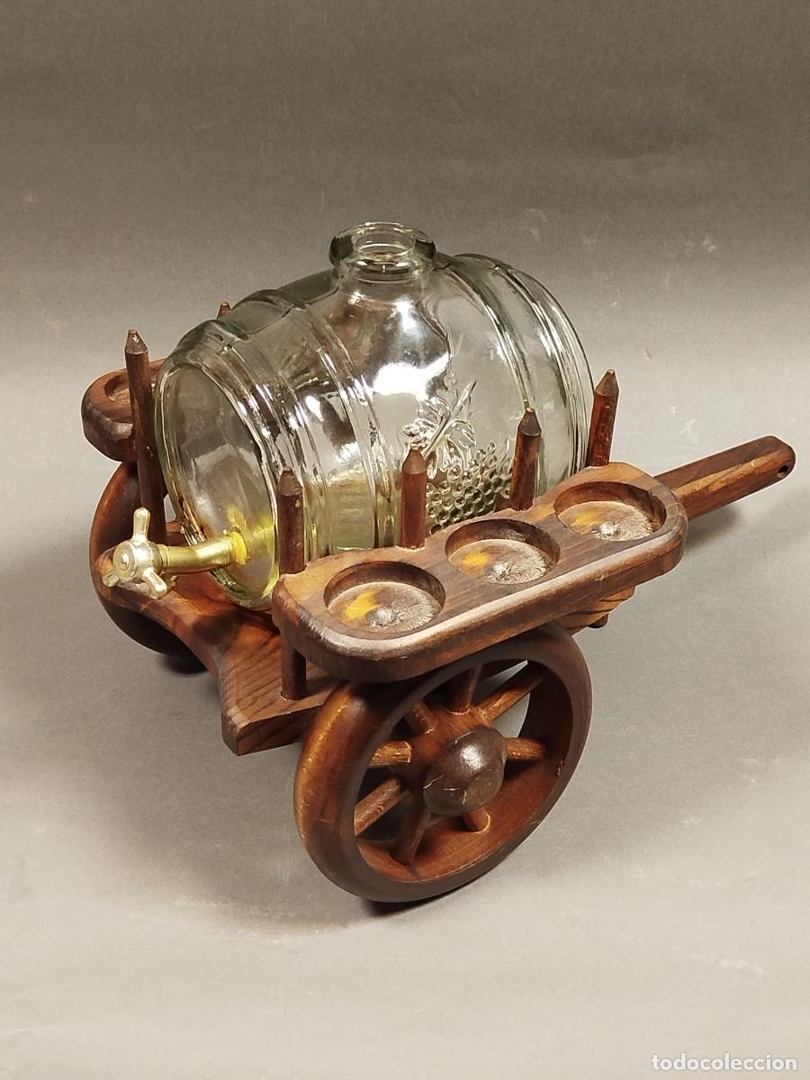 Vintage: CONVOY BARRIL DE MADERA Y VIDRIO