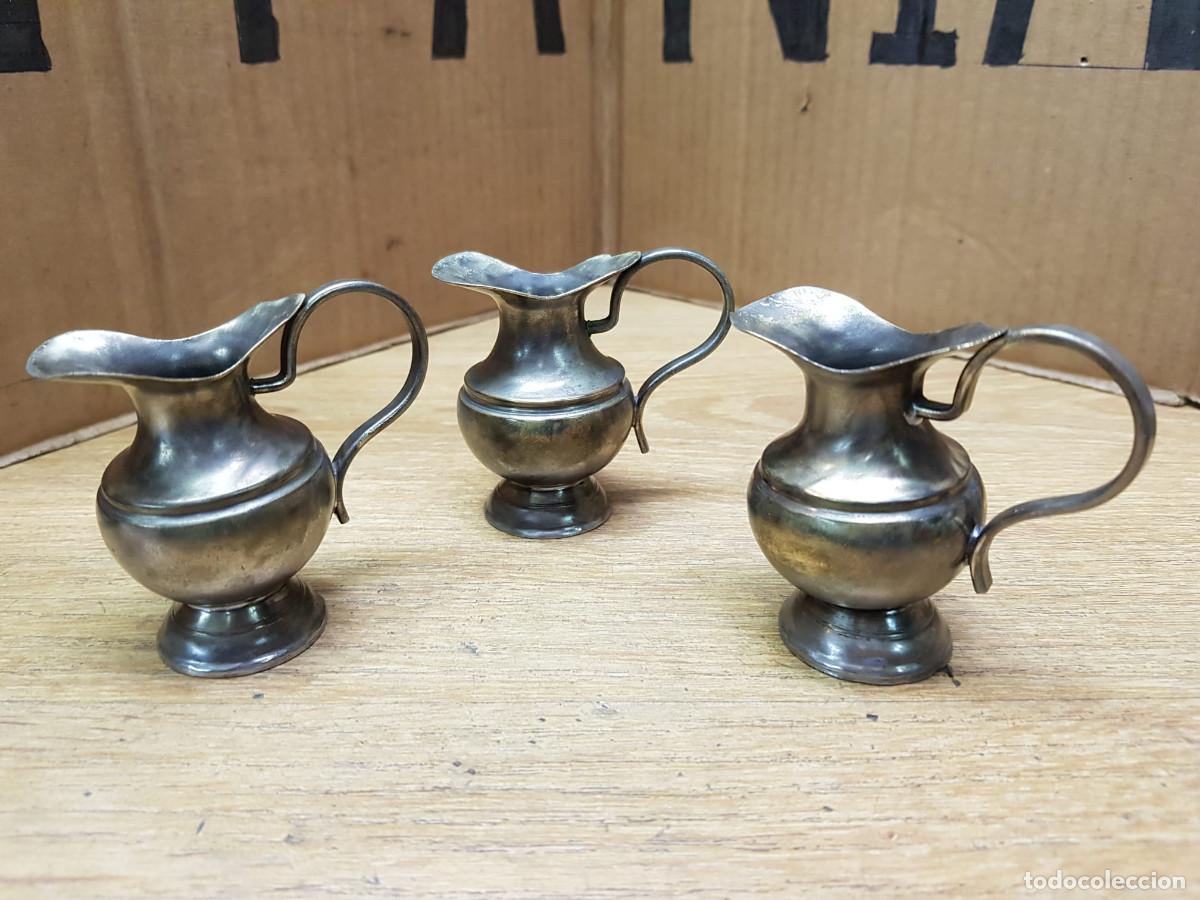 Vintage: LOTE DE 3 JARRITAS DE METAL - Foto 4