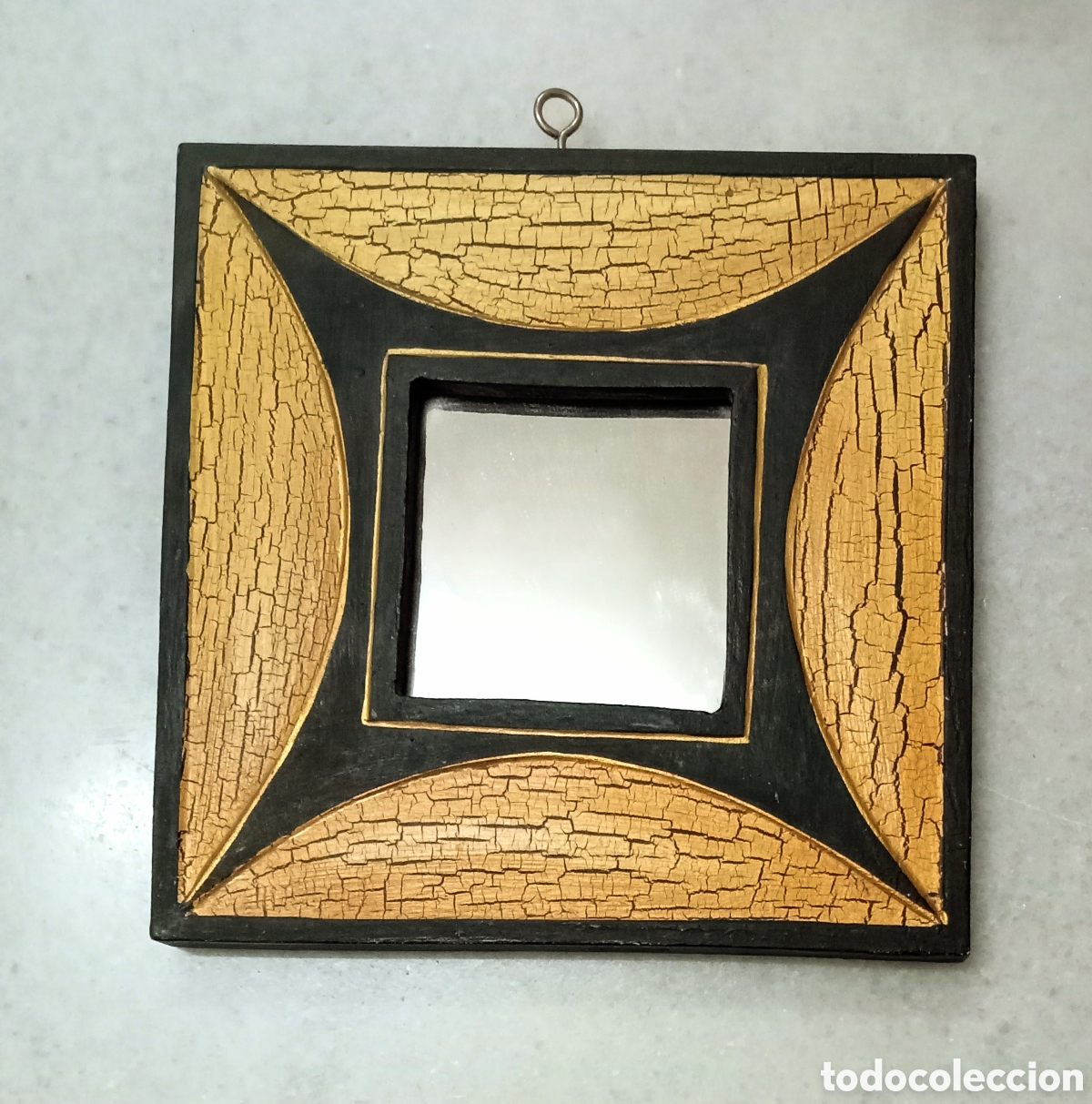 Vintage: 3 espejos de pared con marco de madera - Foto 4