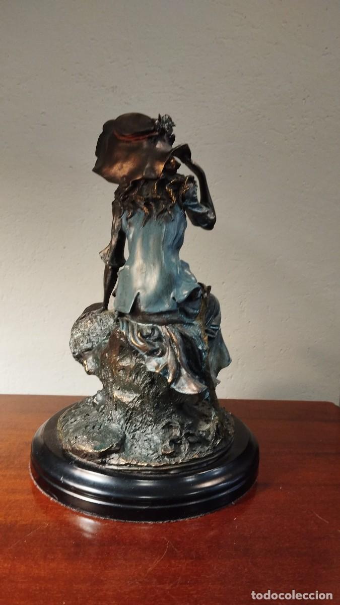 Vintage: FIGURA DE PASTORA EN BRONCE - Foto 5