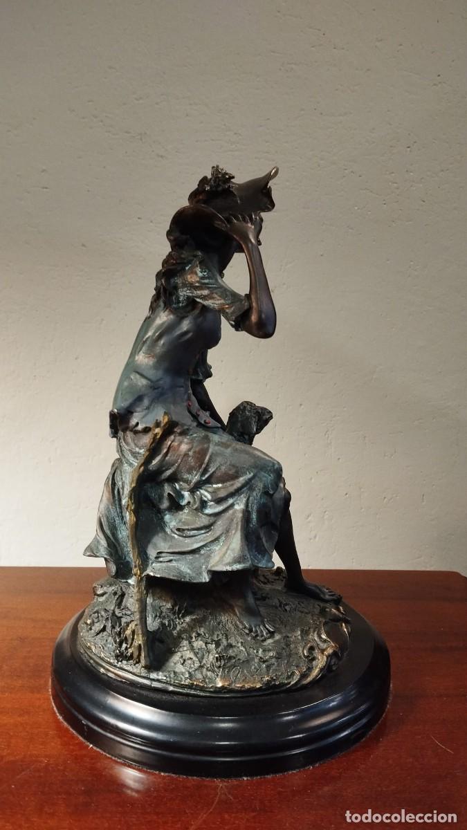 Vintage: FIGURA DE PASTORA EN BRONCE - Foto 6