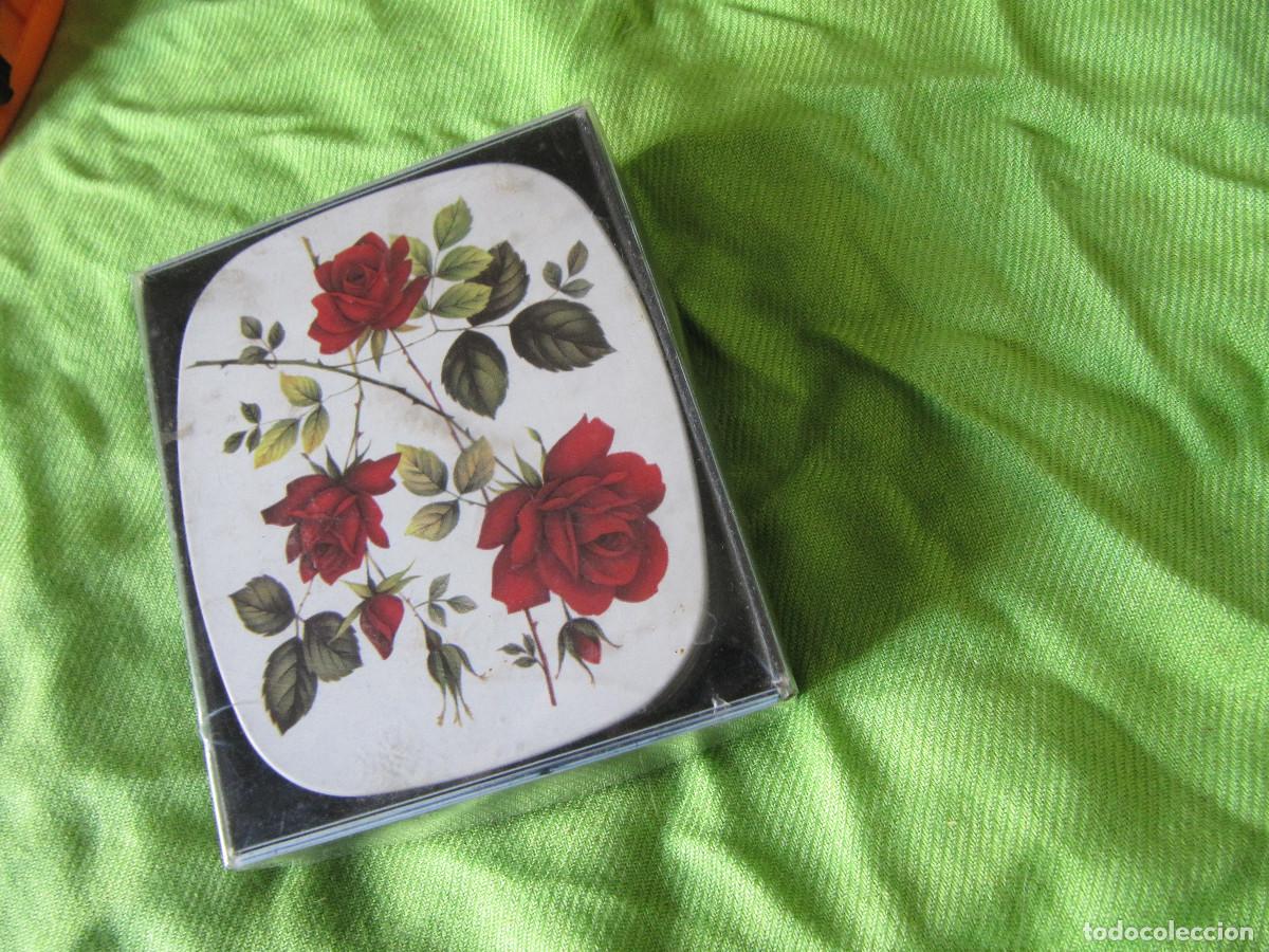 Vintage: LOTE POSAVASOS DE MADERA TEMATICA ROSAS - Foto 4