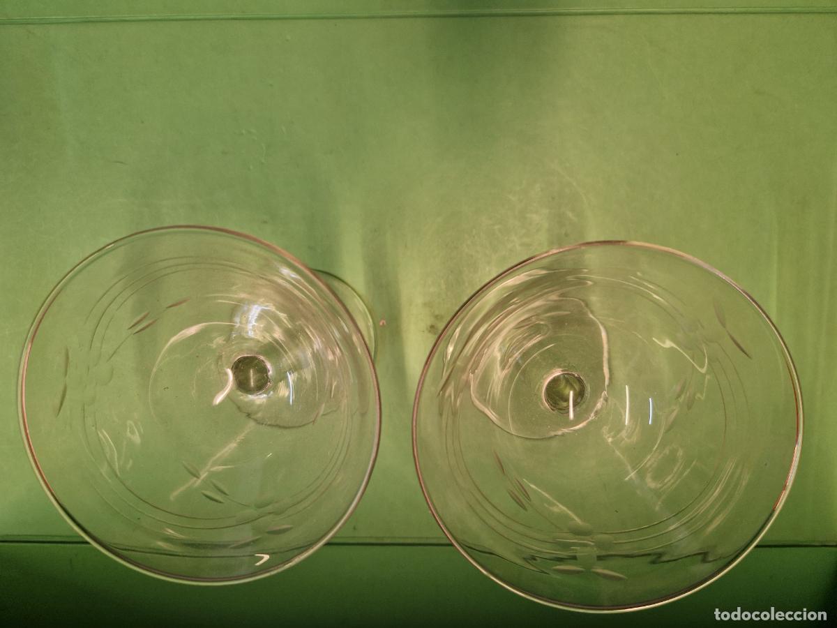 Vintage: 2 BONITAS COPAS DE CRISTAL. 14 CM - Foto 2