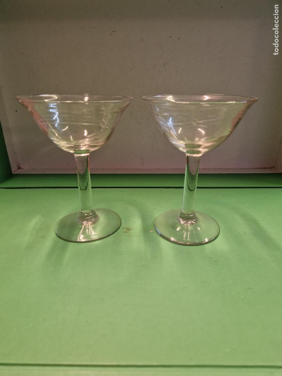 Vintage: 2 BONITAS COPAS DE CRISTAL. 14 CM - Foto 3
