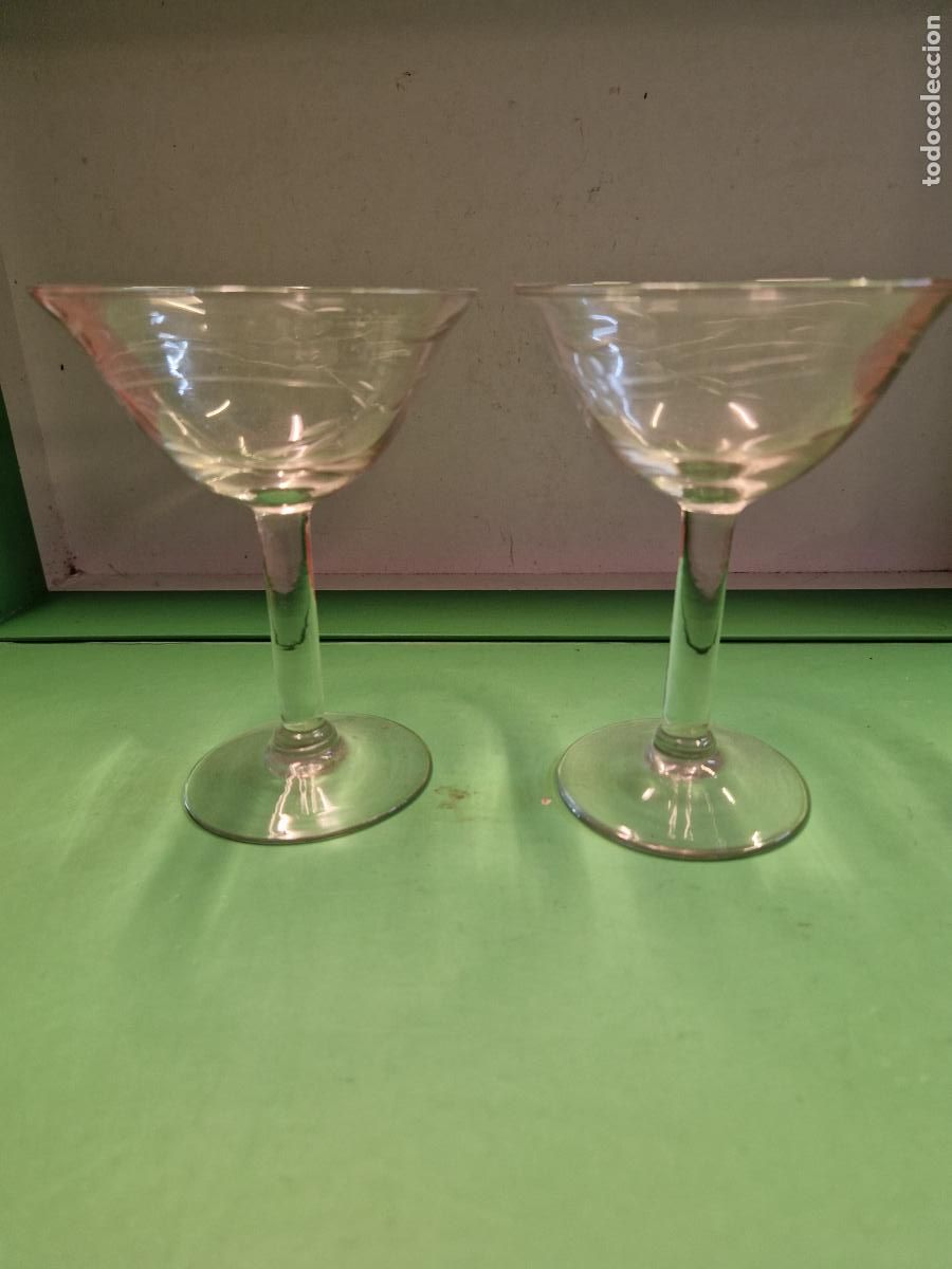 Vintage: 2 BONITAS COPAS DE CRISTAL. 14 CM - Foto 1