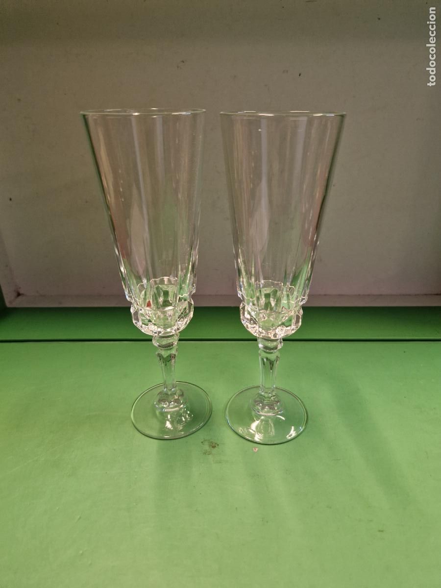 Vintage: 2 BONITAS COPAS DE CRISTAL. 19 CM - Foto 2