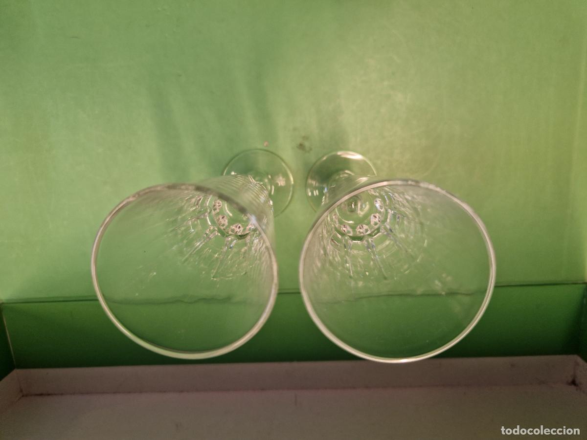 Vintage: 2 BONITAS COPAS DE CRISTAL. 19 CM - Foto 3